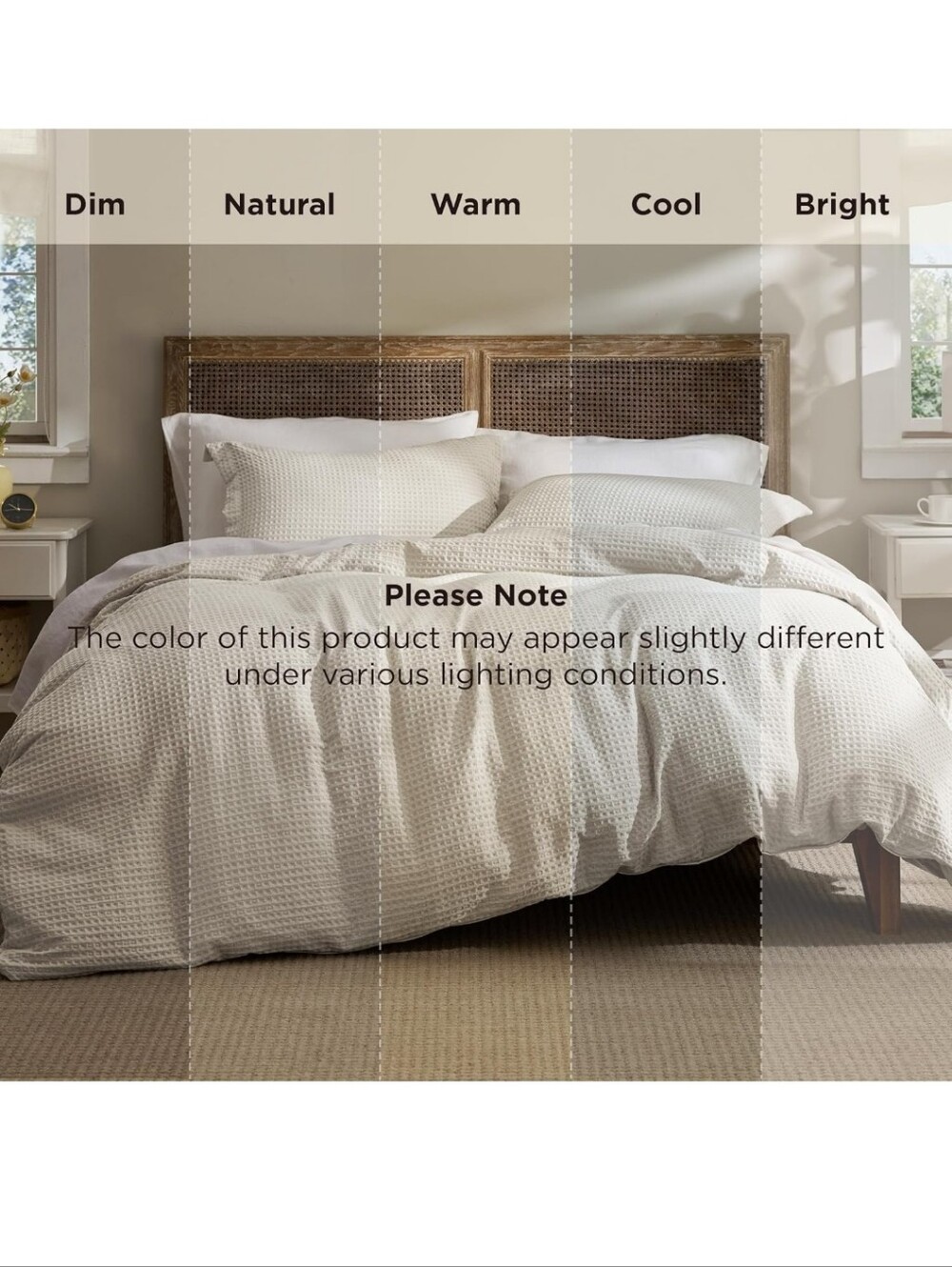 Bedsure Waffle Weave Duvet Cover Queen- Luxury, Soft & Breathable 3 Piece Set - Picture 4 of 11
